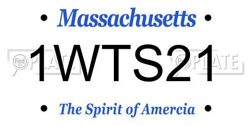 1WTS21 Massachusetts License Plate