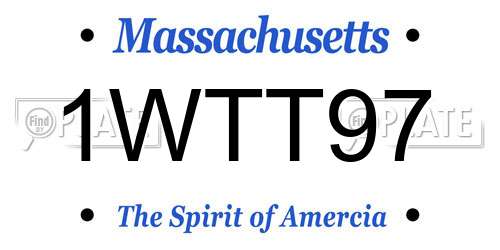 1WTT97 Massachusetts License Plate