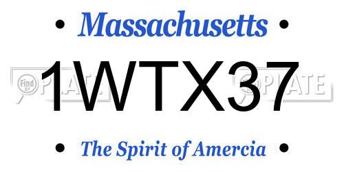 1WTX37 Massachusetts License Plate