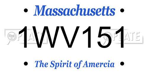 1WV151 Massachusetts License Plate