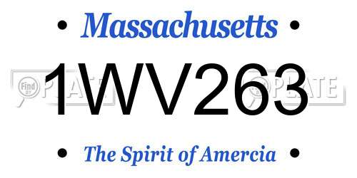 1WV263 Massachusetts License Plate
