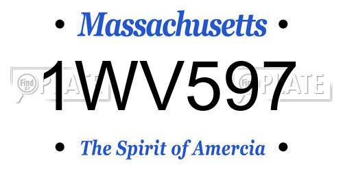 1WV597 Massachusetts License Plate