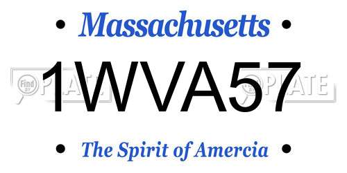1WVA57 Massachusetts License Plate
