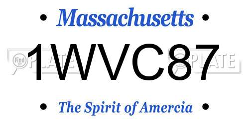 1WVC87 Massachusetts License Plate