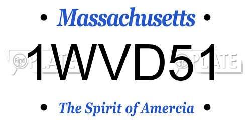 1WVD51 Massachusetts License Plate