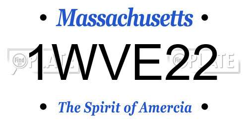 1WVE22 Massachusetts License Plate