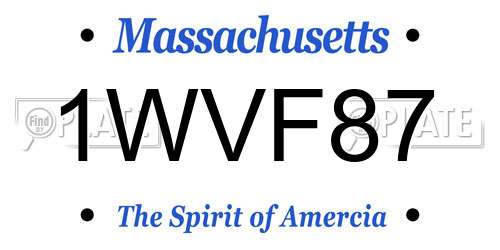 1WVF87 Massachusetts License Plate