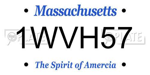 1WVH57 Massachusetts License Plate