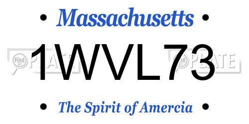 1WVL73 Massachusetts License Plate