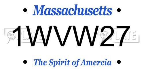 1WVW27 Massachusetts License Plate