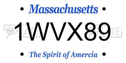 1WVX89 Massachusetts License Plate