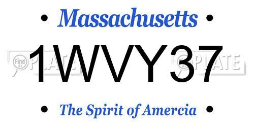 1WVY37 Massachusetts License Plate