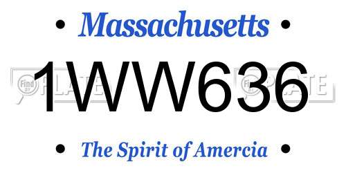 1WW636 Massachusetts License Plate