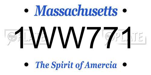 1WW771 Massachusetts License Plate