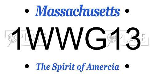 1WWG13 Massachusetts License Plate