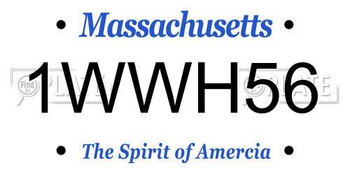 1WWH56 Massachusetts License Plate