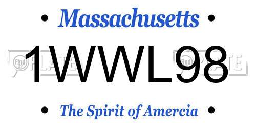1WWL98 Massachusetts License Plate
