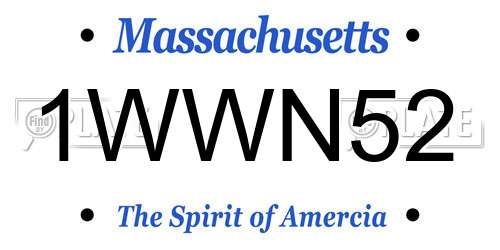 1WWN52 Massachusetts License Plate