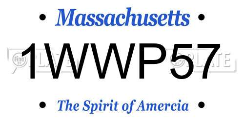1WWP57 Massachusetts License Plate