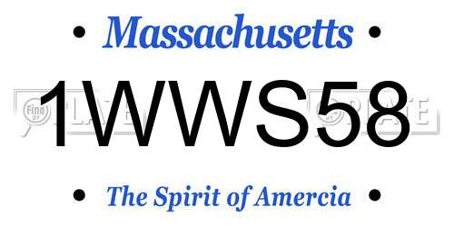 1WWS58 Massachusetts License Plate