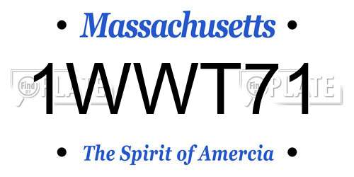 1WWT71 Massachusetts License Plate