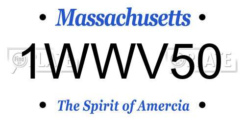1WWV50 Massachusetts License Plate