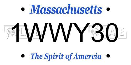 1WWY30 Massachusetts License Plate