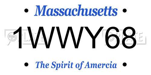1WWY68 Massachusetts License Plate