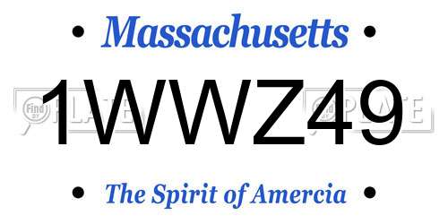 1WWZ49 Massachusetts License Plate