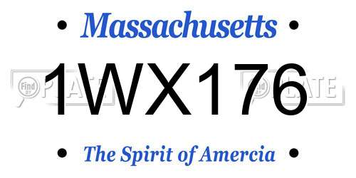1WX176 Massachusetts License Plate