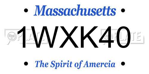 1WXK40 Massachusetts License Plate
