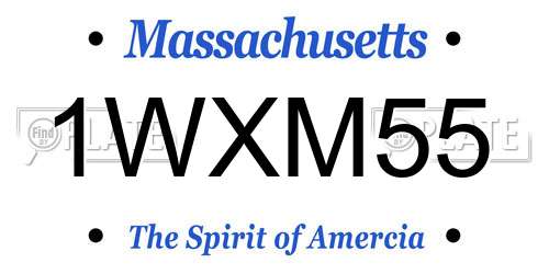 1WXM55 Massachusetts License Plate