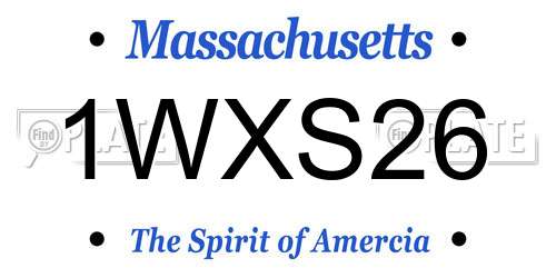 1WXS26 Massachusetts License Plate
