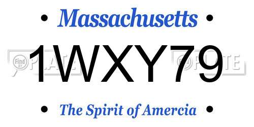 1WXY79 Massachusetts License Plate