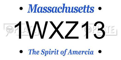 1WXZ13 Massachusetts License Plate
