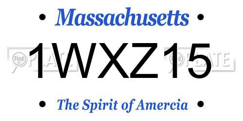1WXZ15 Massachusetts License Plate