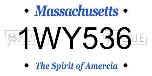 1WY536 Massachusetts License Plate