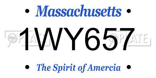 1WY657 Massachusetts License Plate