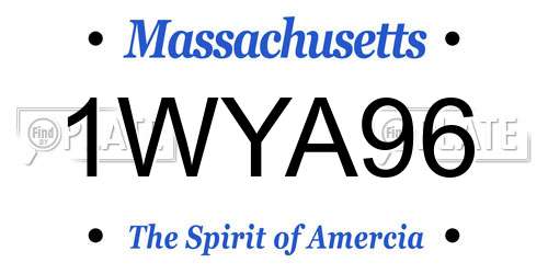 1WYA96 Massachusetts License Plate