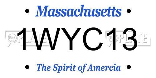 1WYC13 Massachusetts License Plate