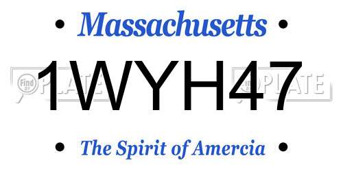 1WYH47 Massachusetts License Plate