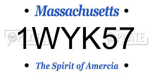 1WYK57 Massachusetts License Plate