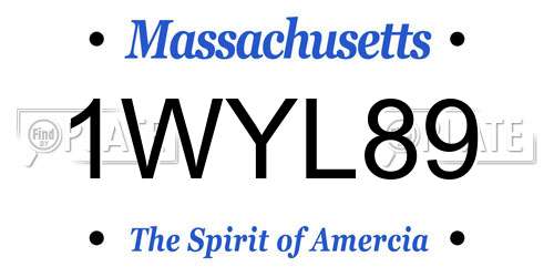 1WYL89 Massachusetts License Plate