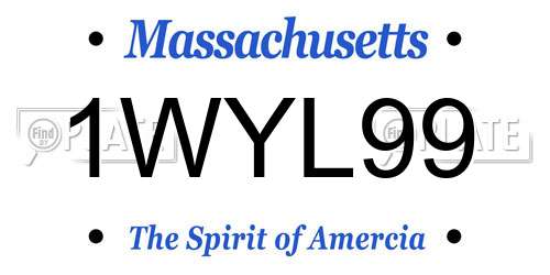 1WYL99 Massachusetts License Plate