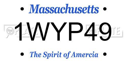 1WYP49 Massachusetts License Plate
