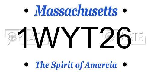 1WYT26 Massachusetts License Plate