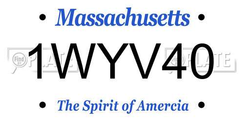 1WYV40 Massachusetts License Plate