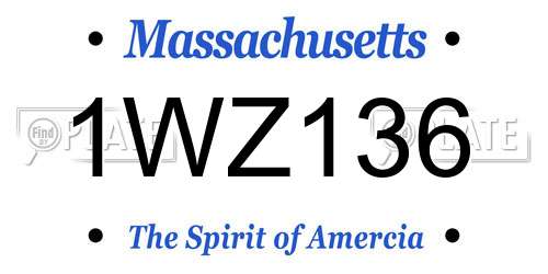 1WZ136 Massachusetts License Plate