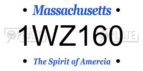 1WZ160 Massachusetts License Plate