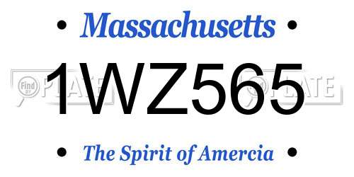 1WZ565 Massachusetts License Plate